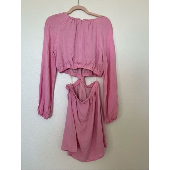 Sanctuary Cutout Long Sleeve Mini Dress in Pink NEW - Picture 7 of 8